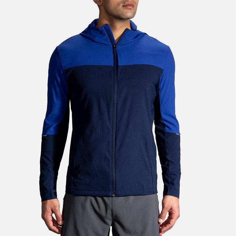 Brooks Canopy Running Jackets - Men's - Blue (34910-SPTN)